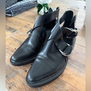 rag & bone Black Leather Buckle Booties Sz. 7.5
